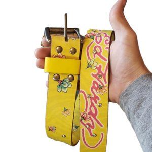 Ed Hardy Leather Belt XS Tiger Yellow